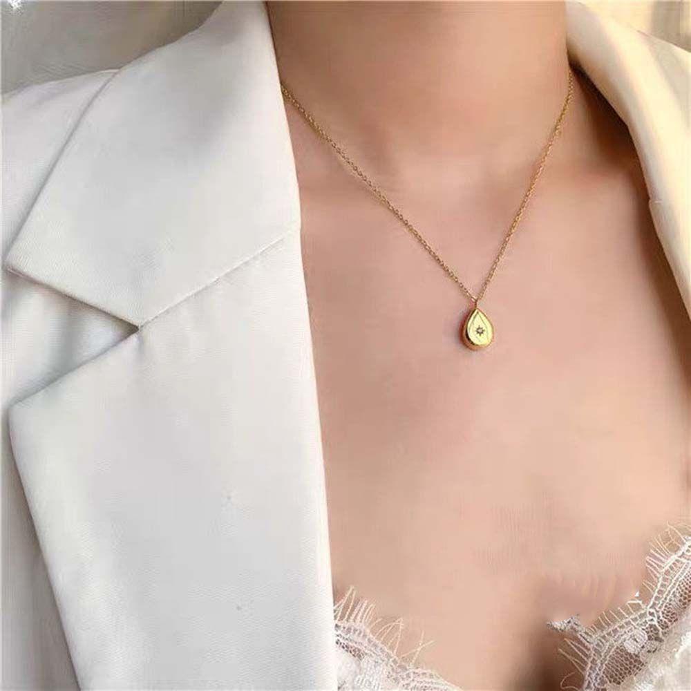 ANEMONE Vòng Cổ Choker Kim Loại Mặt Hình Chữ Nhật Đính Đá Thời Trang