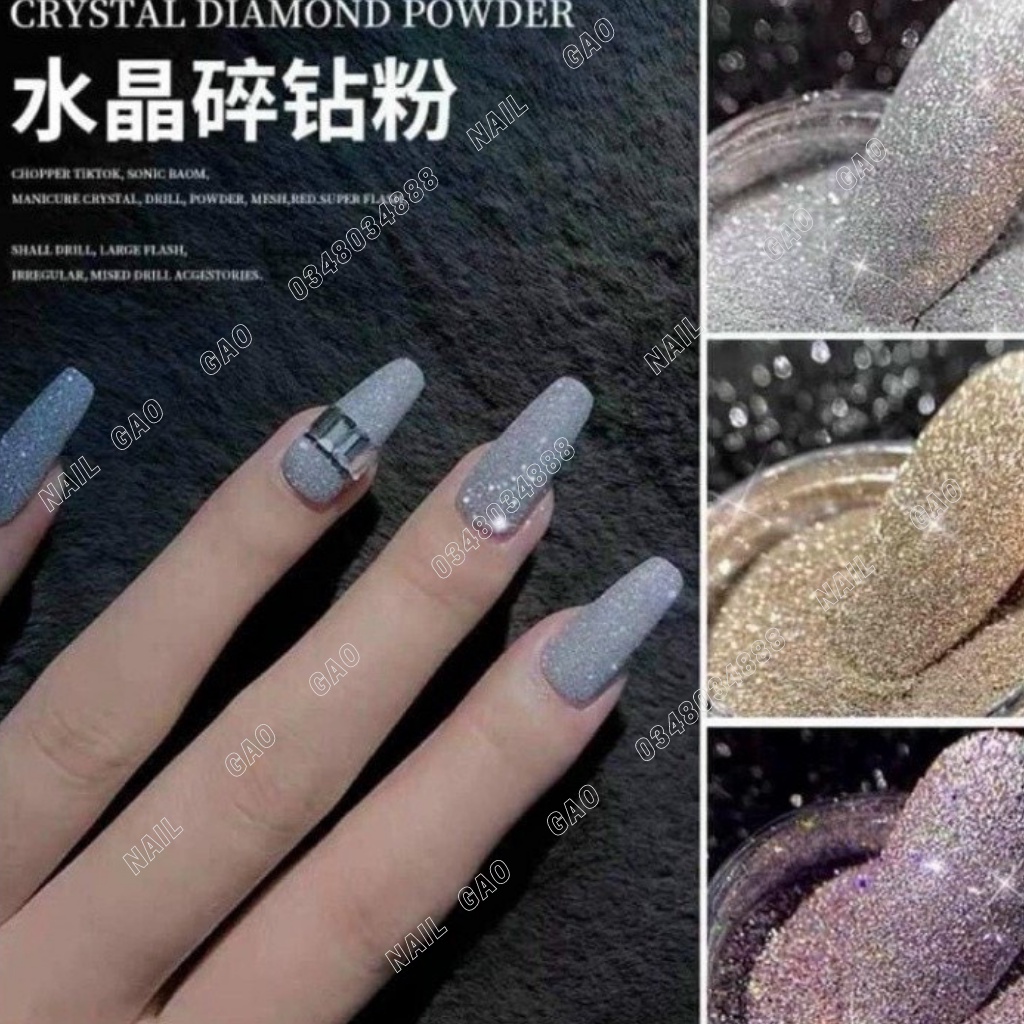 Set nhũ rắc flash siêu sáng 8 hũ tranh trí nail siêu sáng đa dạng màu sắc