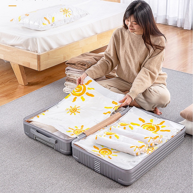 Túi hút chân không đựng chăn mền quần áo JIAMIN, túi đựng không cần dùng bơm tái sử dụng bọc chứa đồ