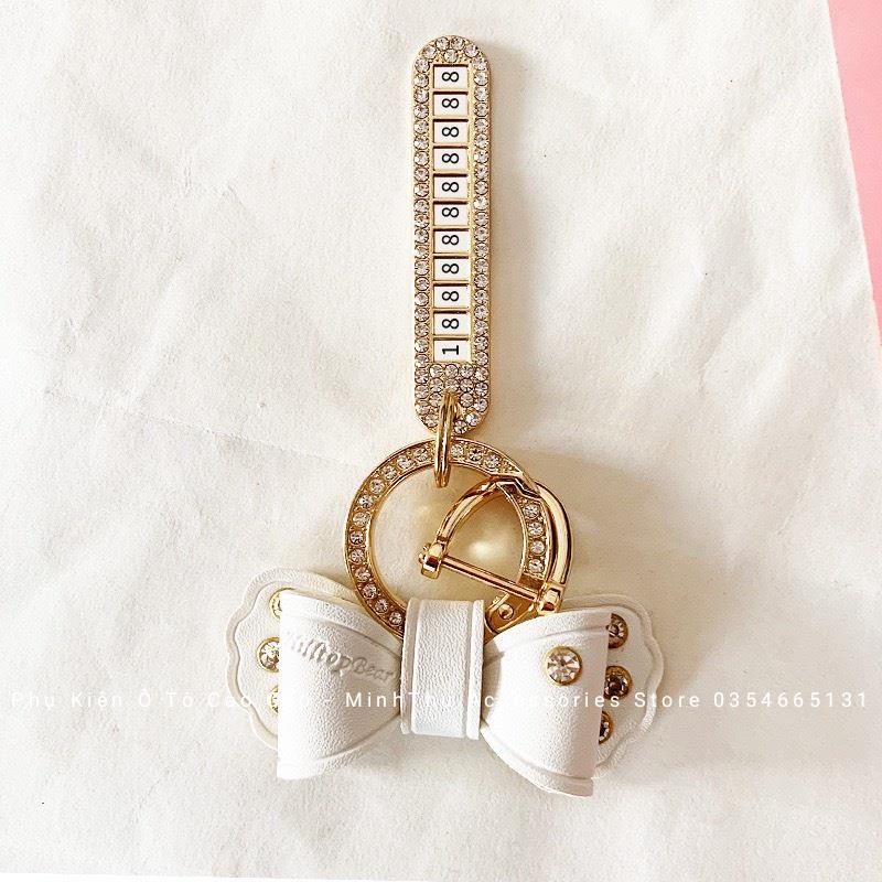 Móc Khóa Charm đính đá cao cấp, viền chỉ màu sang trọng