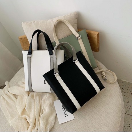 Túi tote da mix sọc - P010