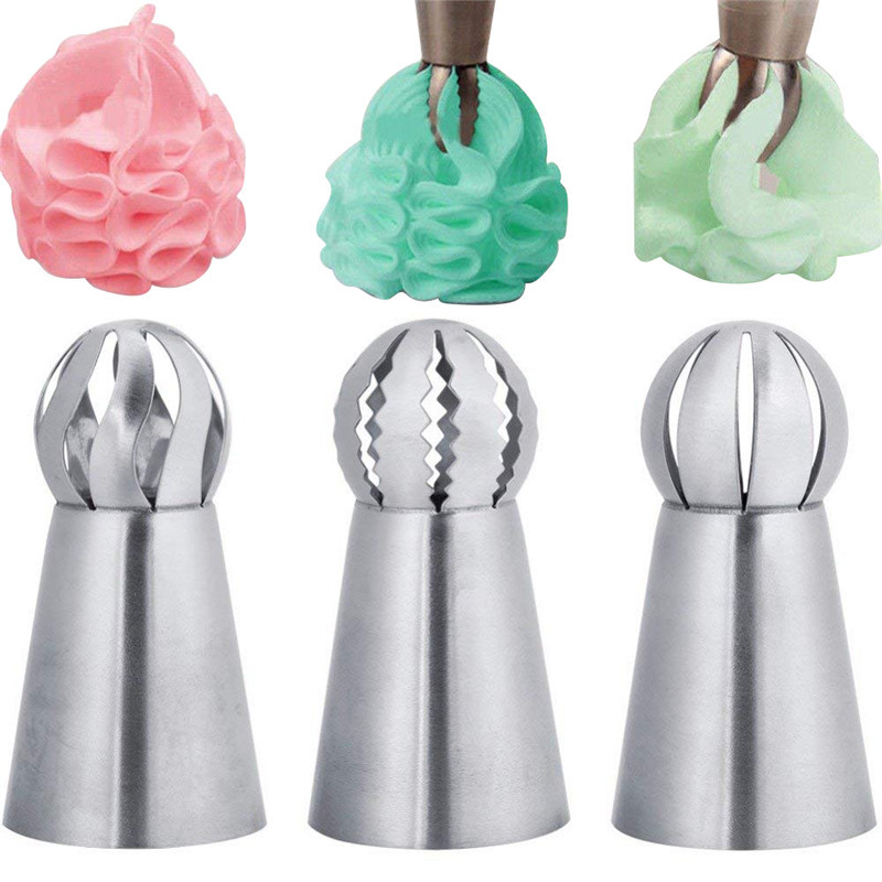 Set 3 Vòi Phun ANAEAT Bằng Thép Không Gỉ Dùng Tạo Kiểu Hoa Trang Trí Bánh