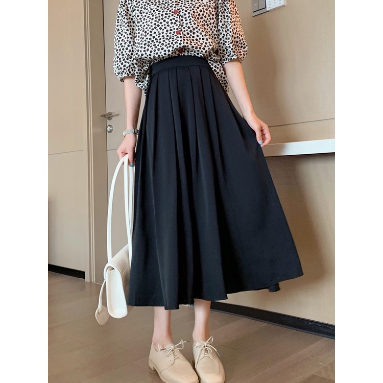 Chân váy xếp ly lưng thun phong cách Ulzzang Hàn
