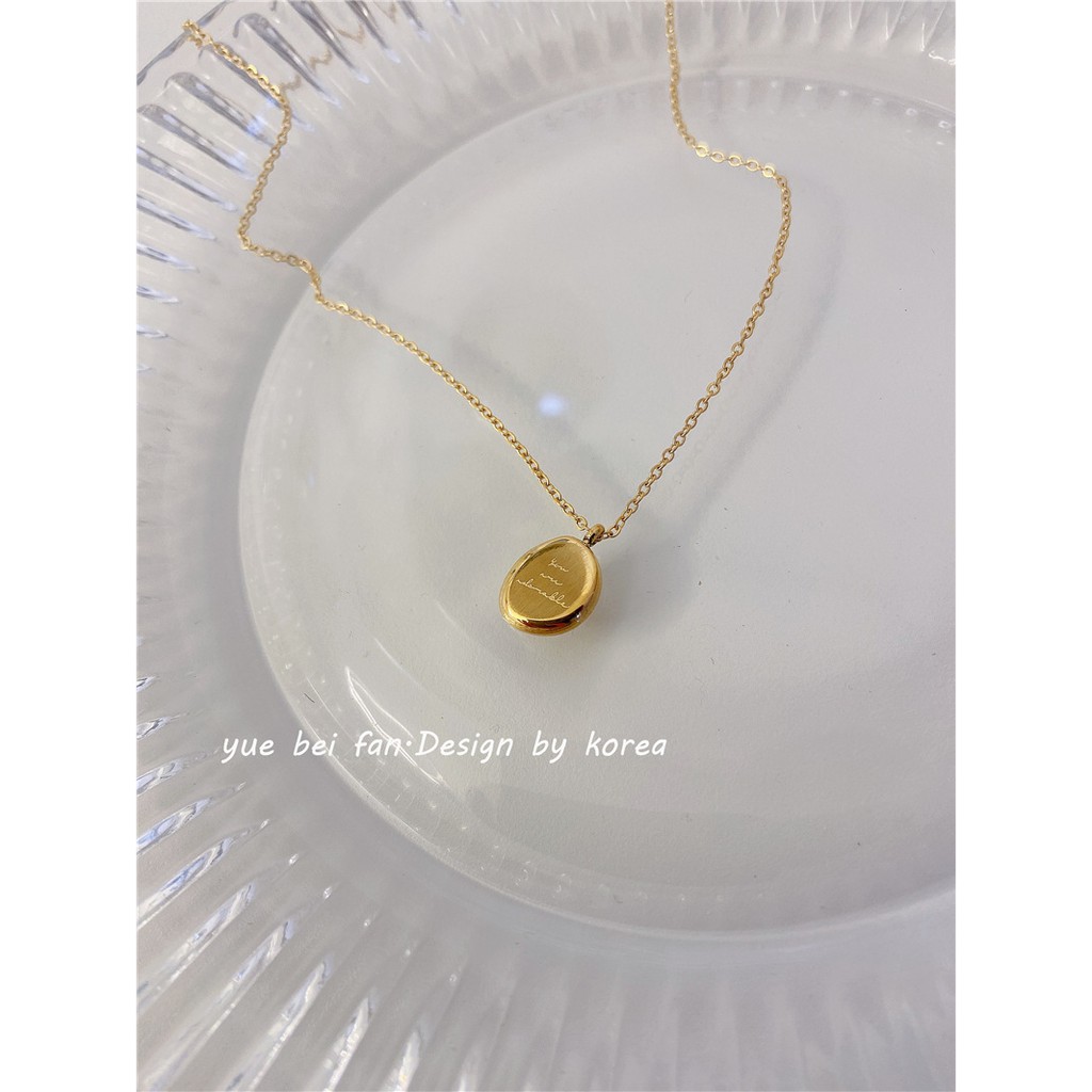Dây Chuyền Thép Titan Mạ Vàng 18k Không Gây Dị Ứng Thiết Kế Đơn Giản Thời Trang Cho Nữ