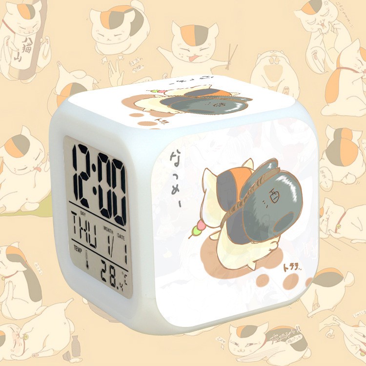 (nhiều mẫu) Đồng hồ báo thức để bàn IN HÌNH Natsume Yuujinchou Hữu nhân sổ anime chibi tiện lợi đèn LED đổi màu