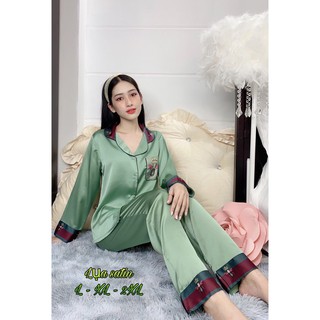 Bộ lụa satin Tay dài Quần dài có size (hình chụp thật 100%)