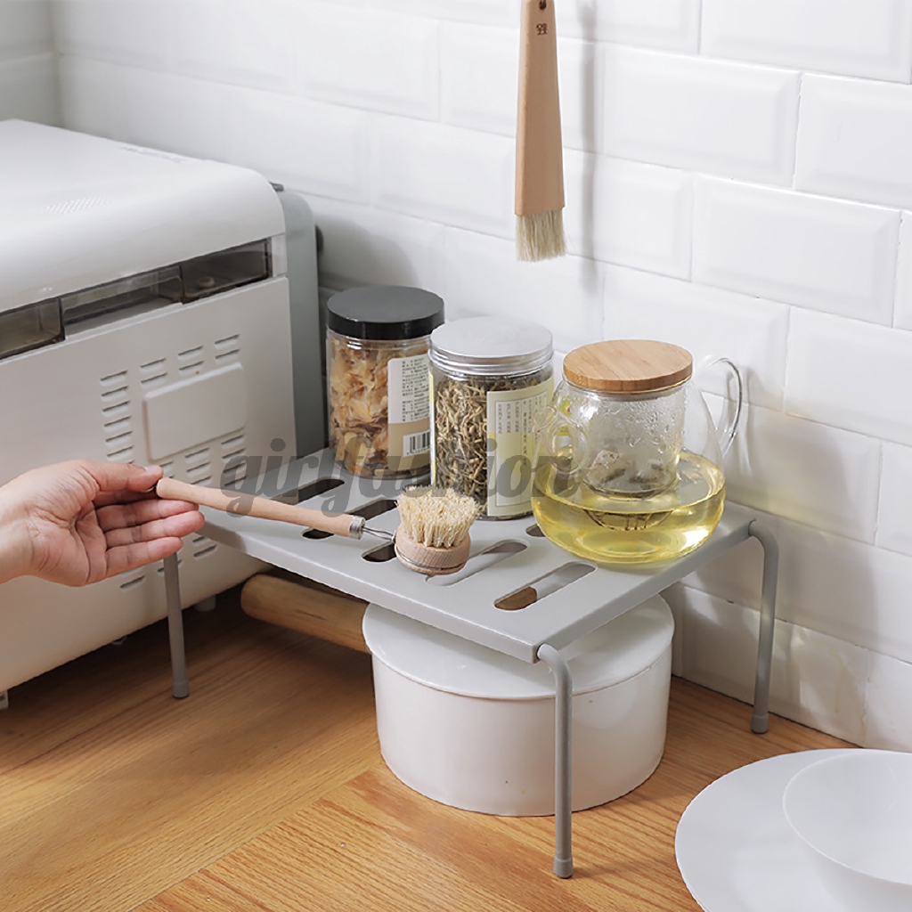 ADJUSTABLE REMOVABLE UNDER SINK STORAGE TIDY SHELF KITCHEN RACK ORGANISER UNIT