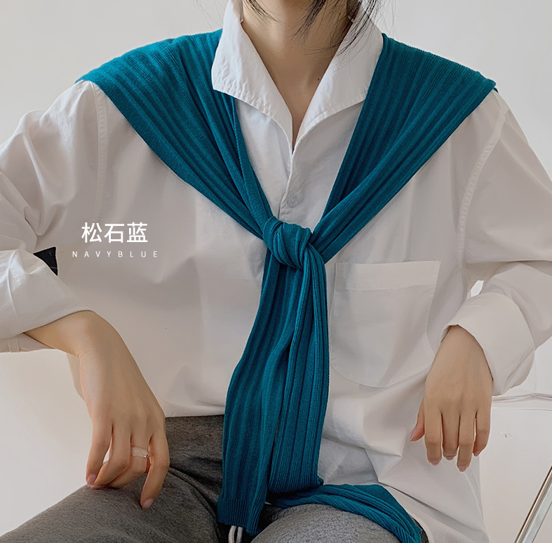 Mặc gì đẹp: Đẹp hơn với Khăn Choàng Cổ Dệt Kim Lụa Lạnh Màu Trơn Phong Cách Hàn Quốc 21697 Dễ Phối Đồ