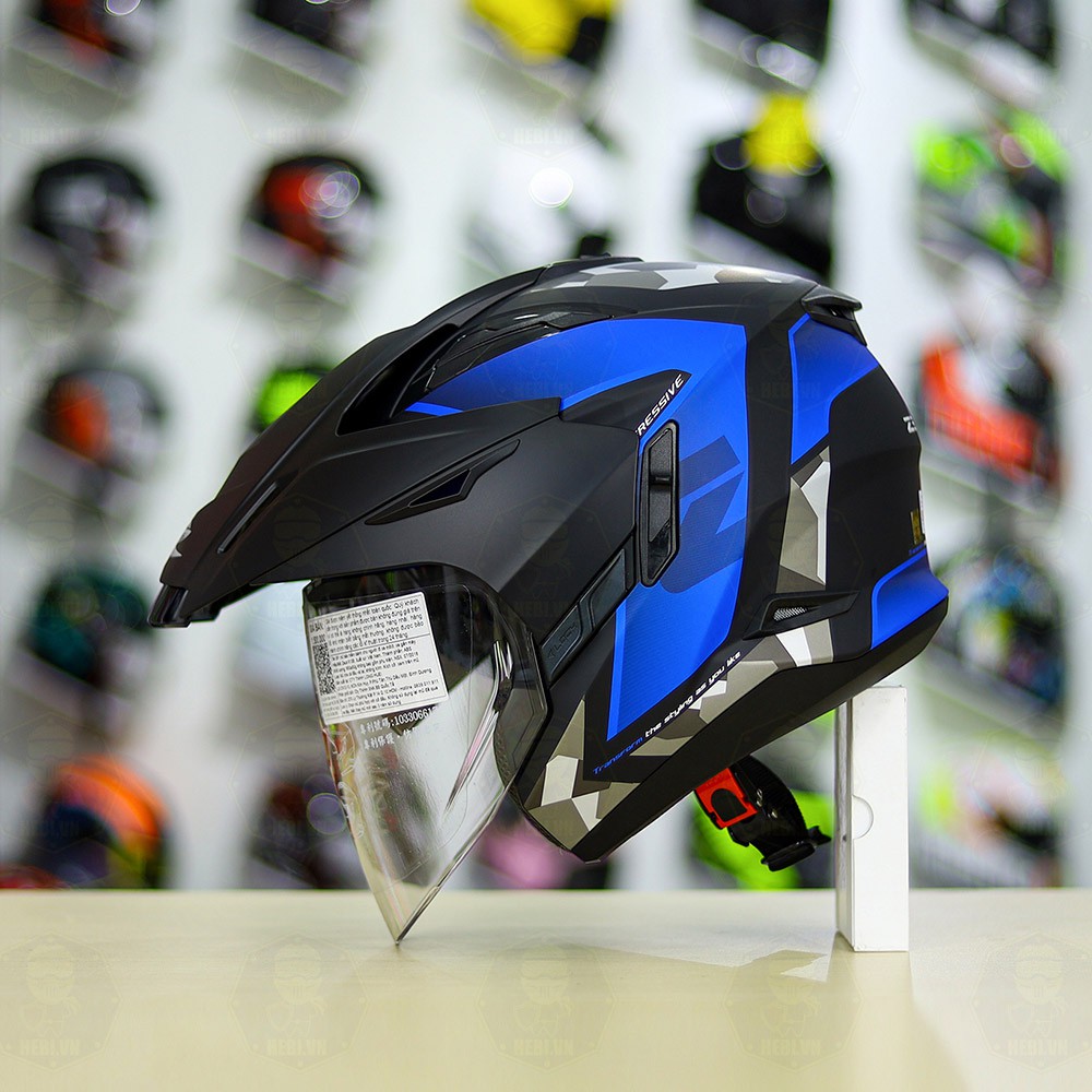 Mũ bảo hiểm 3/4 có 2 kính Zeus 613B đa năng tặng kèm mái che nắng - Helmets 4U