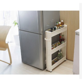 Kệ gia vị 3 tầng có bánh xe tiết kiệm diện tích