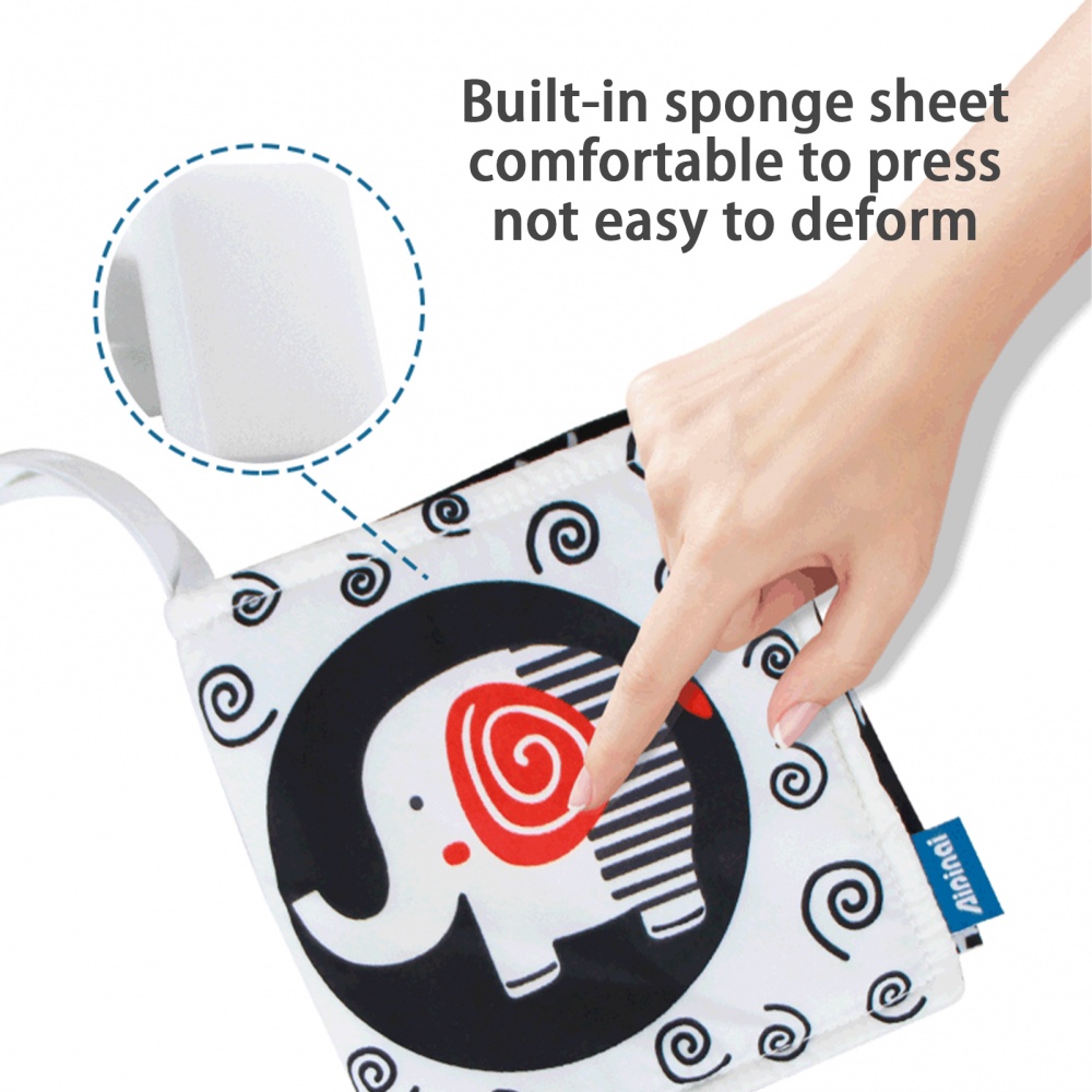 Sách Vải Không Độc Hại Màu Trắng Đen Hình Động Vật Dành Cho Bé