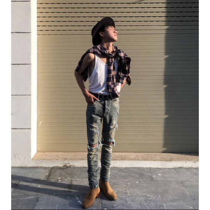 Quần Skinny Jeans Xanh Rách J003 - JCUS