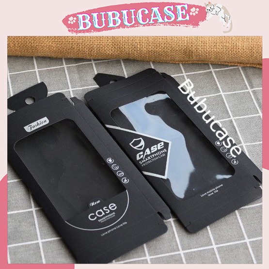 Túi carton đựng ốp lưng có bọc nhựa trong bên ngoài