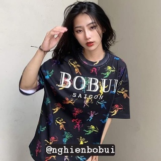Áo thun BOBUI thiên thần đen chuẩn REAL