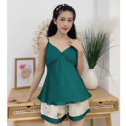 Đồ Bộ Mặc Nhà Dễ thương Lụa Latin Mềm Mát Mẫu Mới Quần Đùi Xinh XắnGiảm 10K Đơn 200K