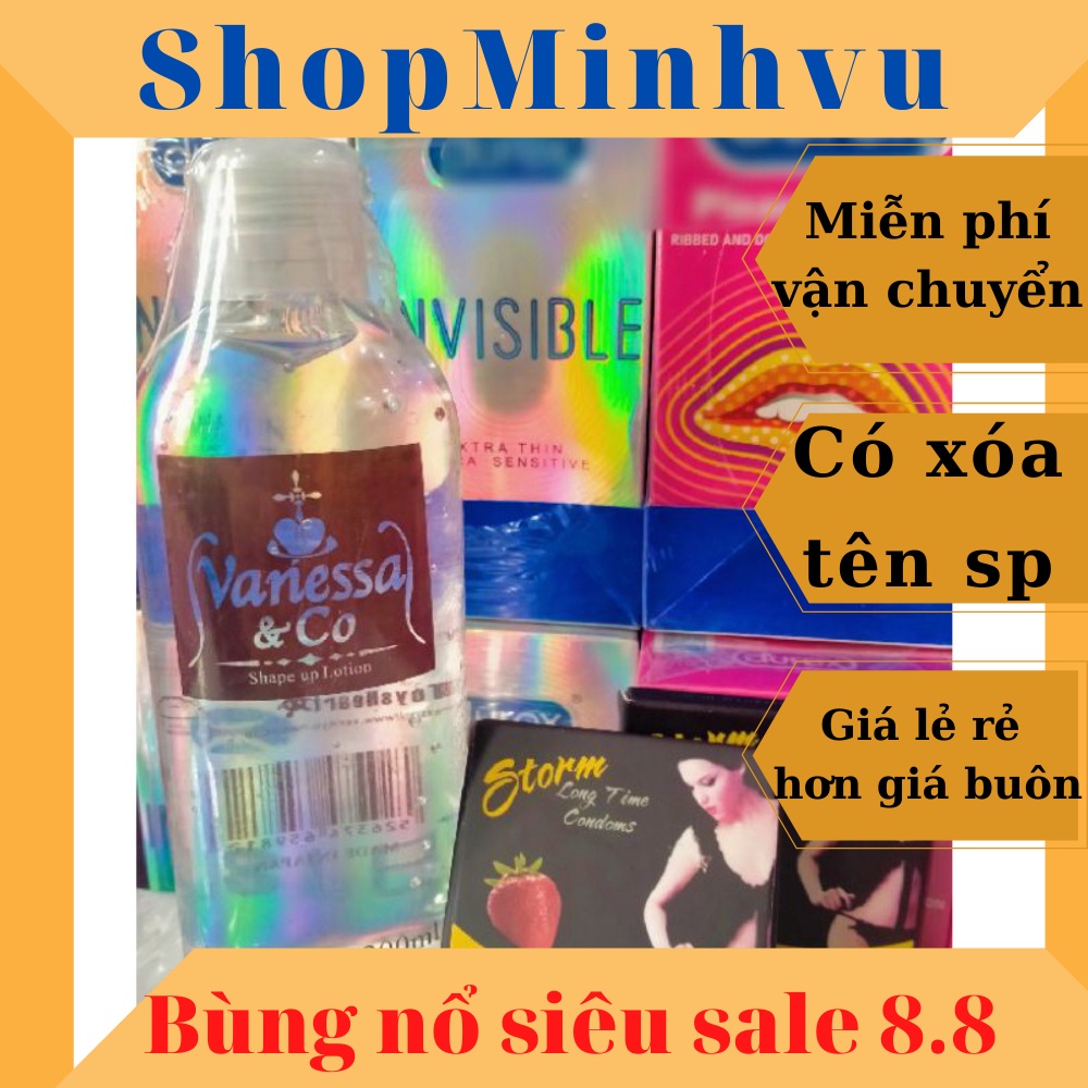 Có che tên Gel bôi trơn Vanessa &amp; Co và 2 hộp bao cao su 7 bi