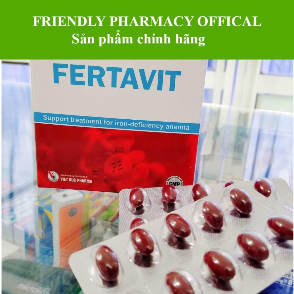 Fertavit – Hỗ trợ bổ sung sắt dạng hữu cơ, axit folic cho bà bầu, trẻ em thiếu sắt (Hộp 100 viên)