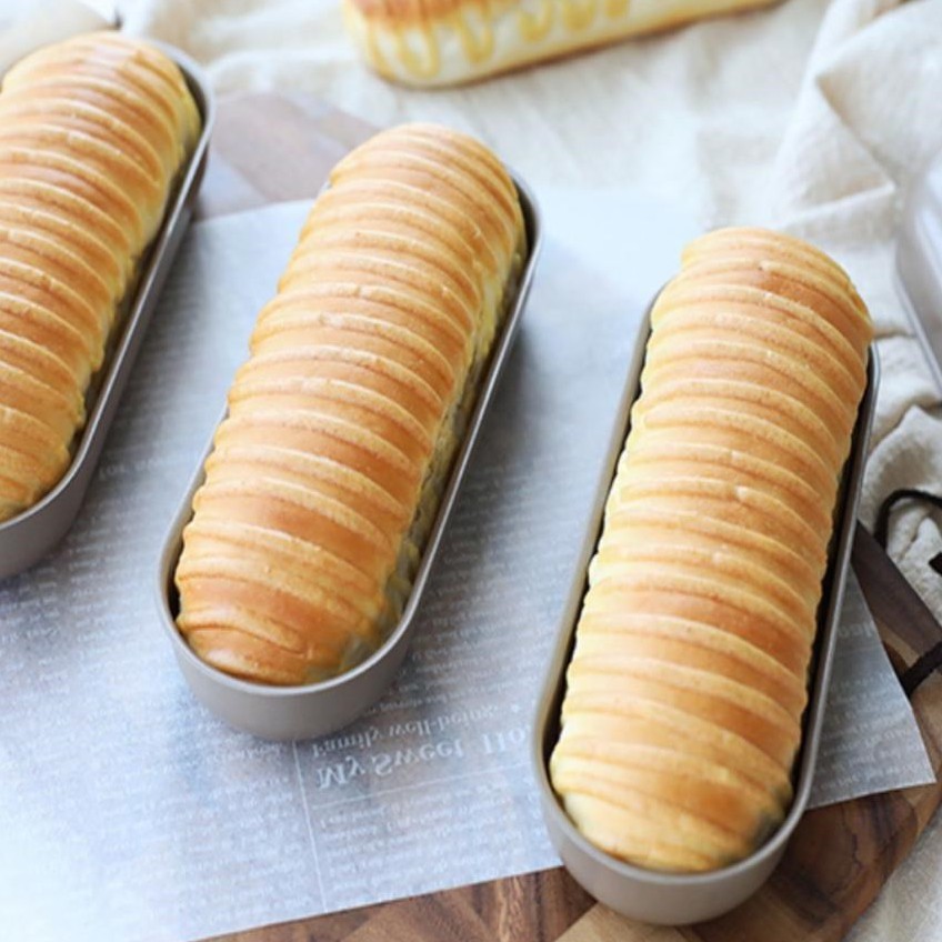 ▤♚Tự làm bếp học bếp chống dính khuôn bánh mì xúc xích bạc tự chế có thể hấp khay nướng bánh mì baguette dài khuôn nướng