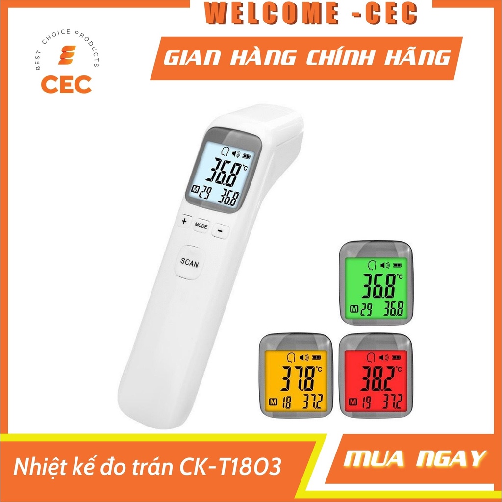 Nhiệt kế điện tử đo trán hồng ngoại CKT1803 - Máy bắn nhiệt độ đo tai cho bé Infrared Thermometer T1803