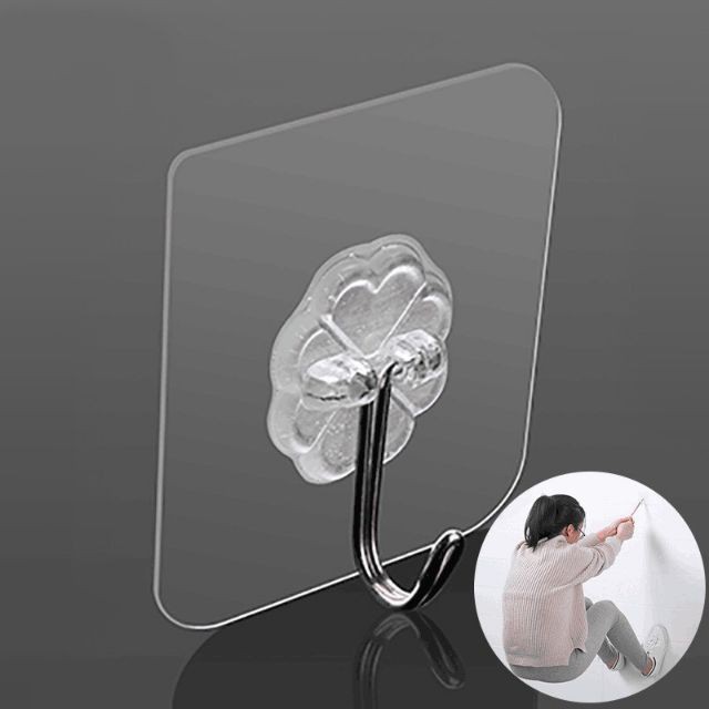 MÓC DÁN TƯỜNG TRONG SUỐT CHỊU LỰC SIÊU DÍNH
