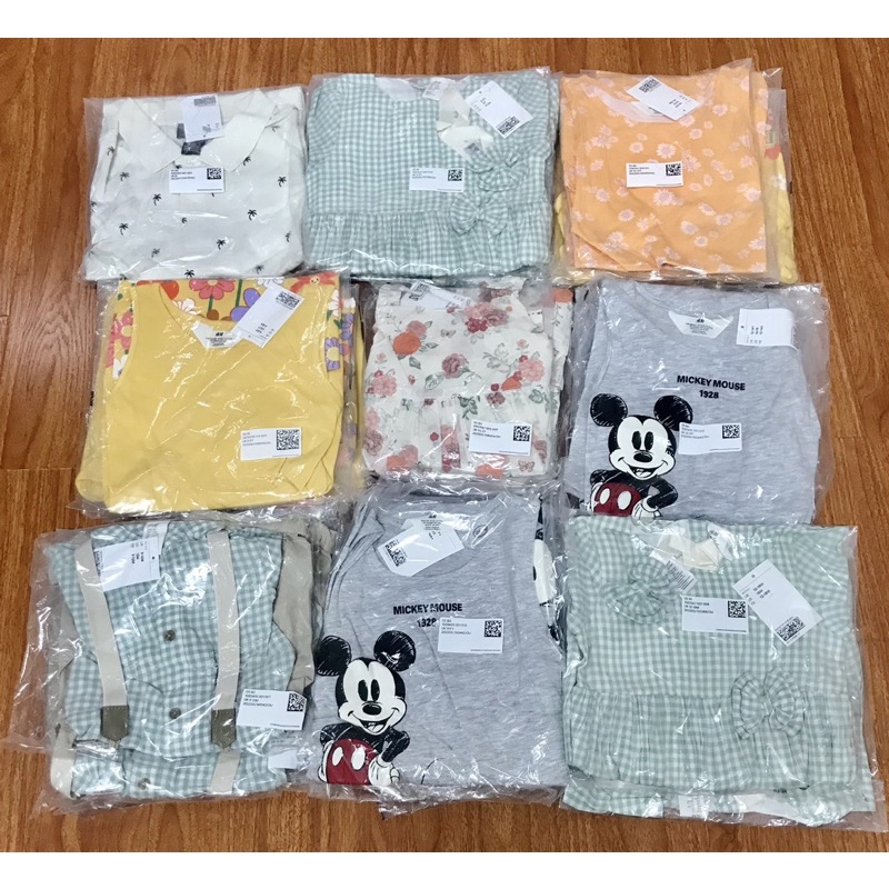 Set váy bé gái kèm mũ xinh xắn hoạ tiết hoa săn sale Us, UK sz  3-4y