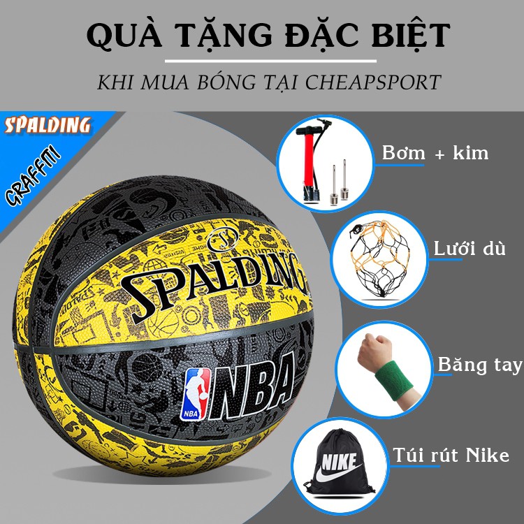 Quả Bóng Rổ SPALDING GRAFFITI Số 7 Chính Hãng Phù Hợp Sân Bóng Rổ Ngoài Trời Outdoor