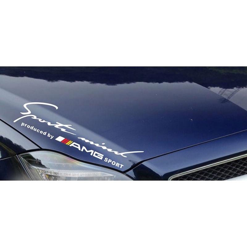 Tem decal sportmind AMG dán nắp capo xe hơi ô tô đẳng cấp