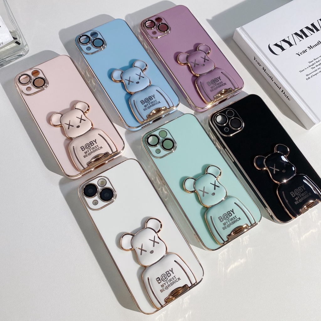 Ốp Điện Thoại Có Giá Đỡ Hình Gấu 3D Cho iPhone 13 12 11 pro max XS XR XAMAX 7/8SE2020 7/8PIUS