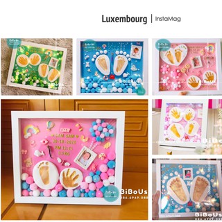 KHUNG TRANH IN DẤU TAY BÉ, KHUNG ẢNH ĐẤT SÉT IN DẤU TAY BÉ, QUÀ TẶNG SINH NHẬT, THÔI NÔI, ĐẦY THÁNG