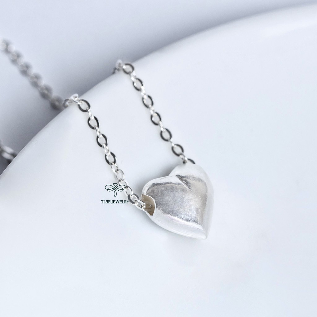 Dây chuyền bạc Tlee, Vòng cổ Tim phồng xinh xắn - TleeJewelry