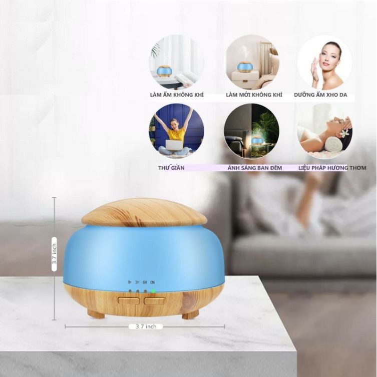 MÁY XÔNG TINH DẦU ĐIỀU KHIỂN TỪ XA ĐÈN LED 14 MÀU, thiết bị khuếch tán aroma oil diffuser, làm thơm phòng thư giãn