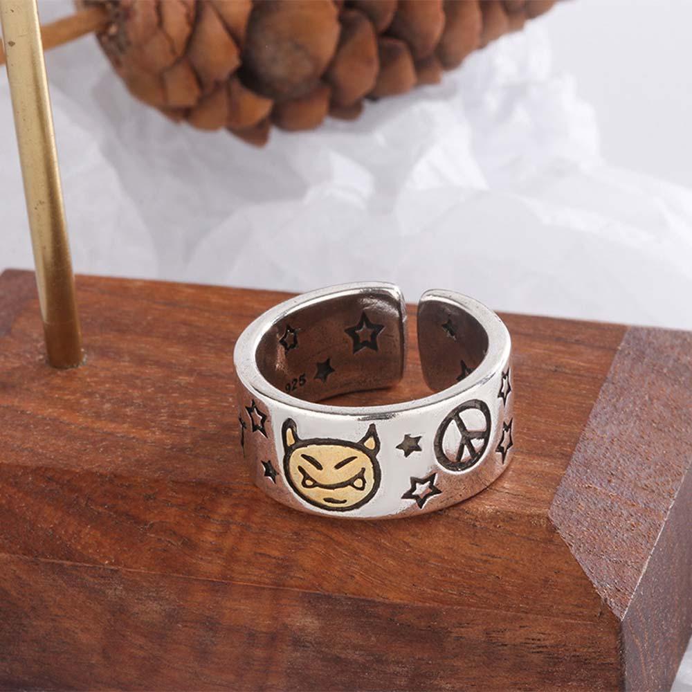 Nhẫn Hở Hình Ngôi Sao Thời Trang Hàn Quốc Cổ Điển Cho Nam Và Nữ