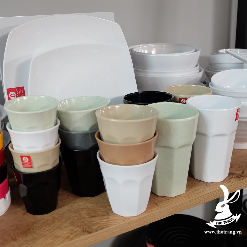 Ly uống nước, ly trà đá xanh,trắng,nâu,đen nhựa melamine Superware Thái Lan
