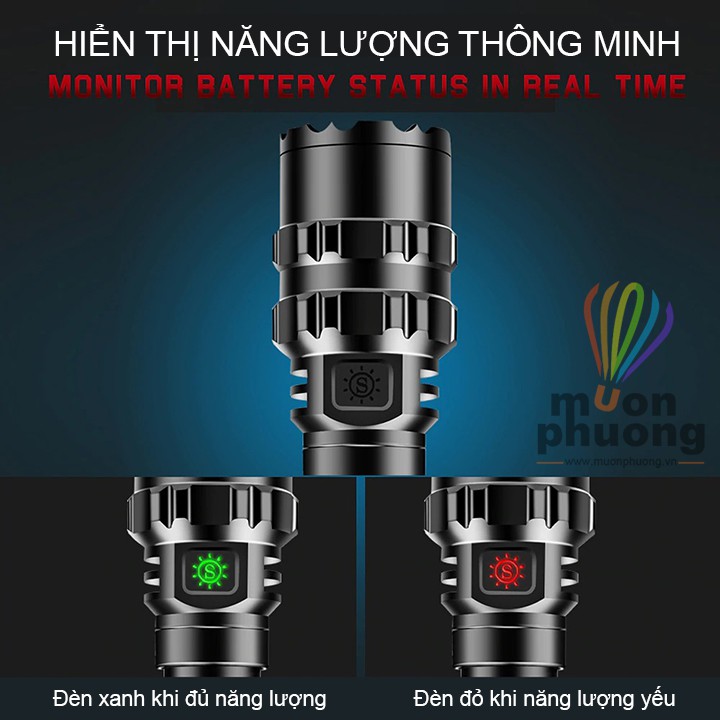 [FRSHIP 20K] Đèn pin siêu sáng mini kèm pin sạc USB chống nước LED L2 dã ngoại - MUÔN PHƯƠNG SHOP