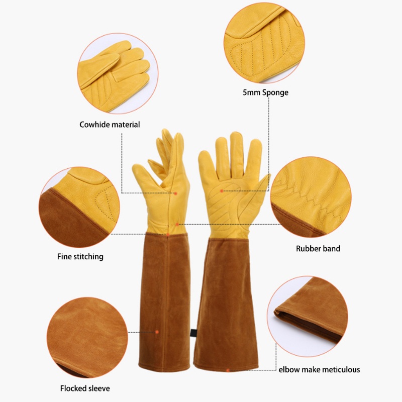 Găng Tay Làm Vườn Chất Liệu Giả Da Dày Dặn Chống Rách