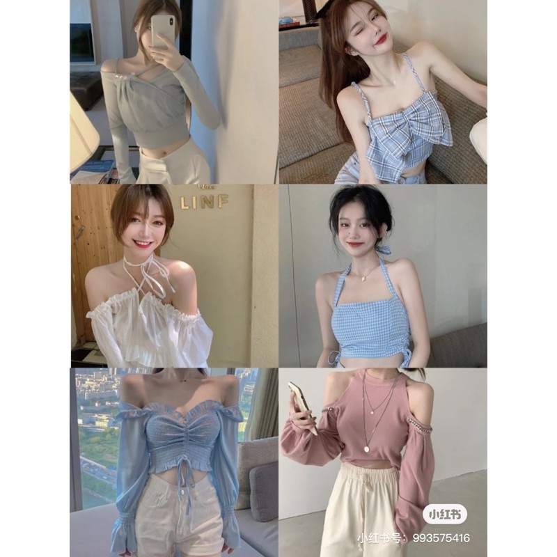 Áo trễ vai ulzzang ( 9 mẫu) - Giá ib