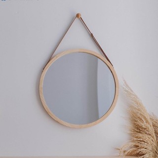 [Mã LIFEBKA5 giảm 10% tối đa 1 Triệu đơn 500k] Gương Tròn Treo Tường Khung Gỗ - Mirror Circle 450 - Kèm Dây Thừng Treo
