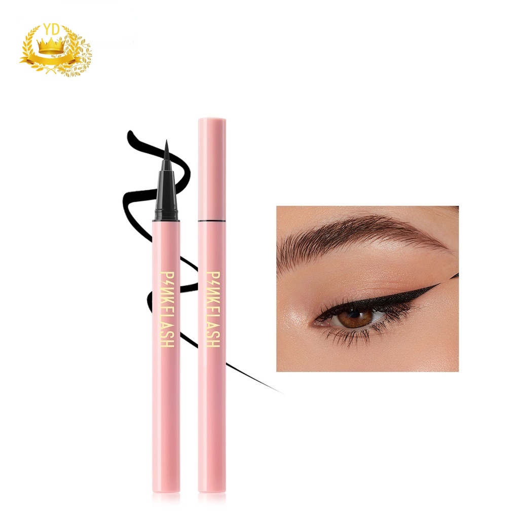 Bút kẻ mắt Pinkflash dạng lỏng nhanh khô màu đen chất lì chống nước lâu trôi 24g YKD HB