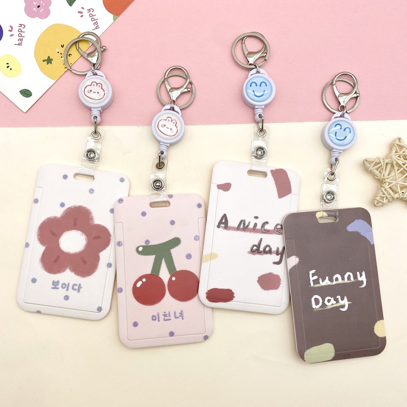 Vỏ Bọc Thẻ ID/Thẻ Tên Họa Tiết Hoạt Hình Có Khóa Kéo Dễ Thu Gọn Tiện Dụng