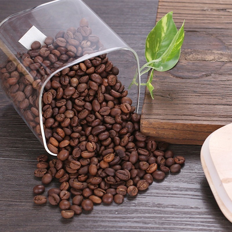 Lọ thủy tinh hình vuông có nắp đậy đựng trà / cà phê / thực phẩm tiện dụng cho nhà bếp nhiều kích cỡ tùy chọn