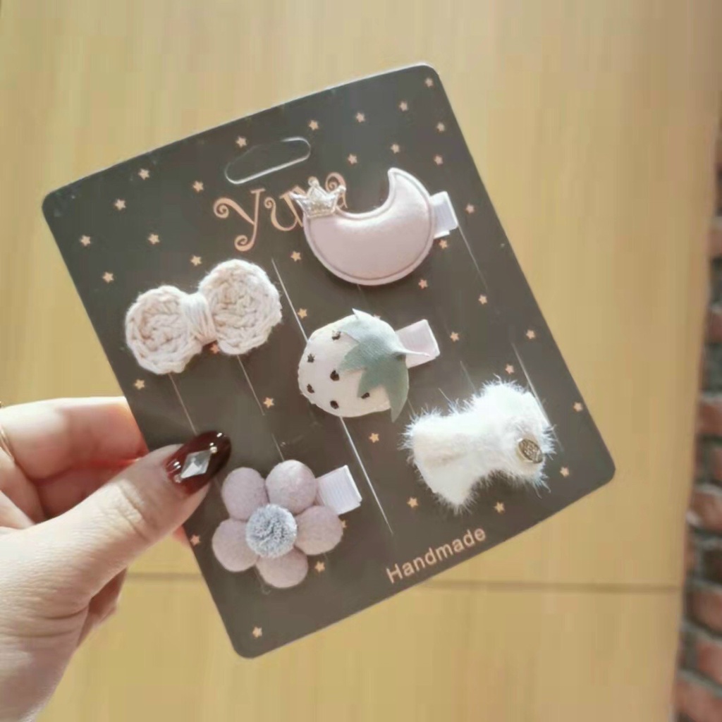 Vĩ 5 Kẹp mái hoạt hình ren cho bé CHICBAY