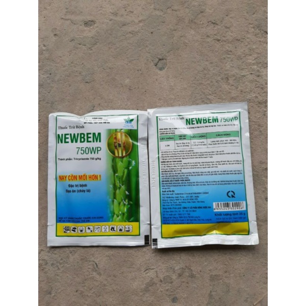 Trừ nấm bệnh dưỡng xanh lá đòng NewBem 750WP công ty HAI gói 25 gram