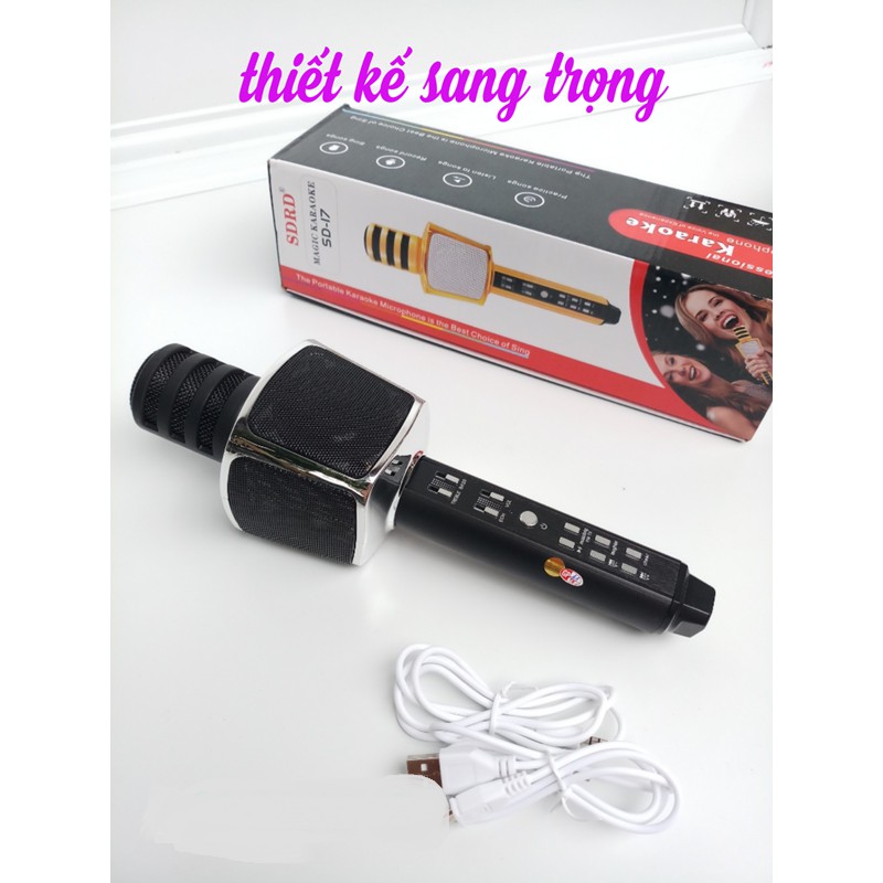 Micro Karaoke Bluetooth SD-17 ♥️Freeship♥️ Giảm 30k khi nhập MAYT30 - Micro bluetooth mic hát karaoke SD chính hãng