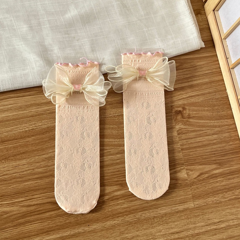 Xixi Vớ Cổ Vừa Thiết Kế Rỗng Phong Cách Lolita Calcetines