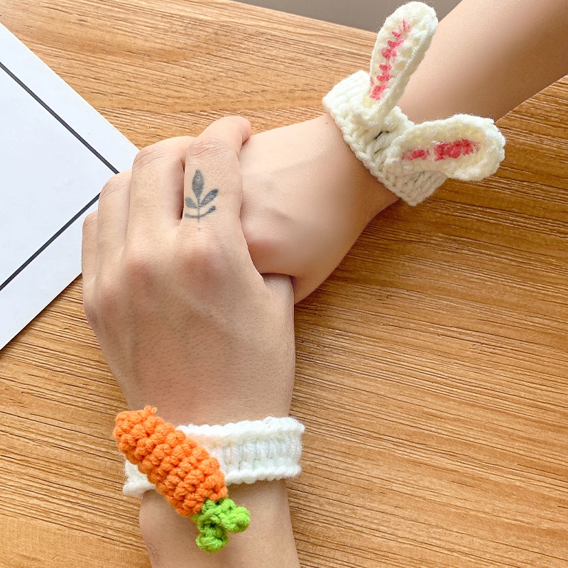 Vòng Đeo Tay Bằng Sợi Dệt Đính Nơ Dễ Thương Xinh Xắn nhẫn thỏ