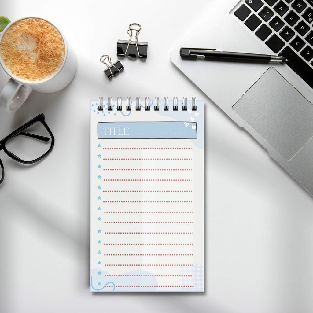 Sổ tay ghi chép từ vựng, lập kế hoạch lịch trình tiện lợi, có thể xé rời size 14.5x10cm blue