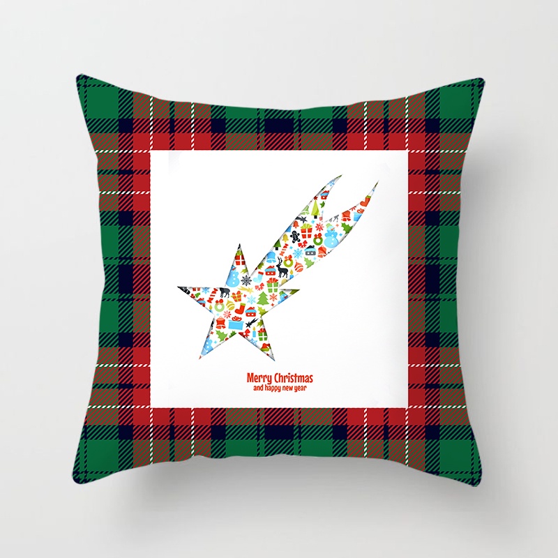 Christmas pattern pillow case family sofa pillow case bedroom cushion cover home decoration (45cmx45cm