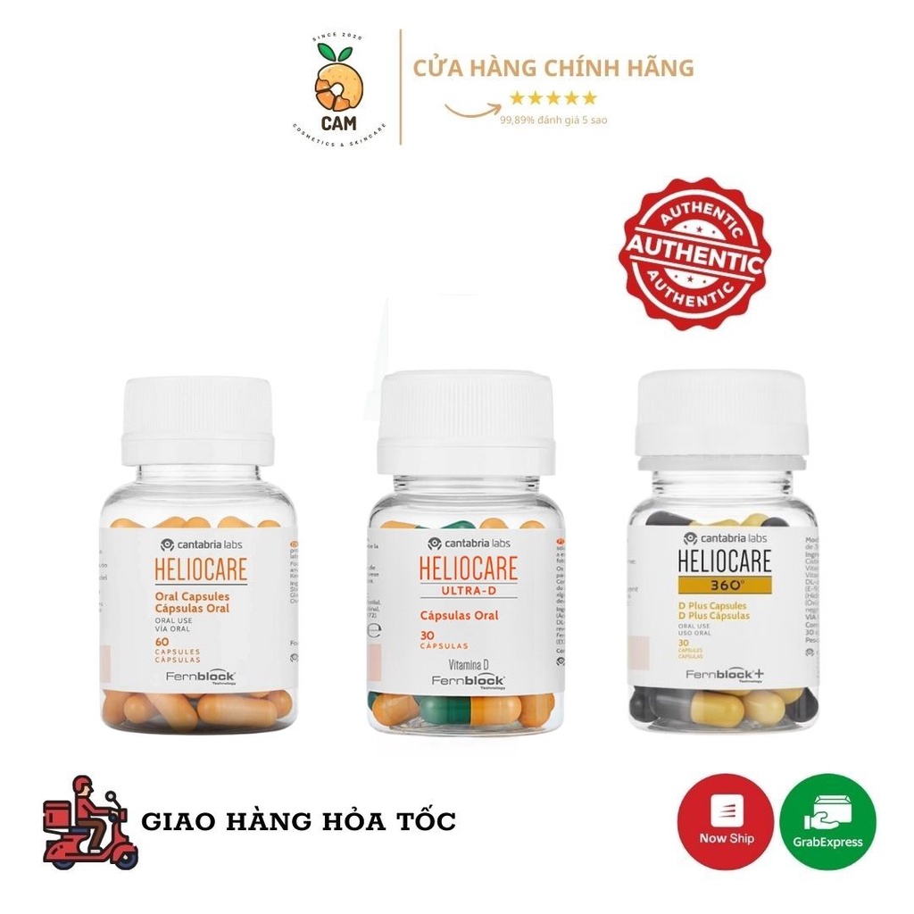 Viên Uống Chống Nắng Toàn Thân Heliocare Ultra D / 360 / Oral