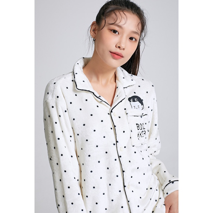 Áo Ngủ UNISEX SPAO Phiên Bản DISNEY Có Cổ Tay Dài Nỉ Lông 3 Màu