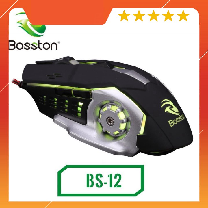 MOUSE chơi game siêu khủng Bosston BS-12 led đa màu DPI 3600 BTC01